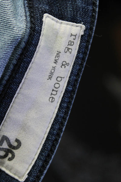 Rag & Bone Womens Mid Rise Skinny Non-Distressed Dark Wash Jeans Blue Size 26