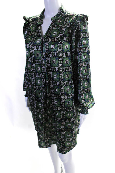 AK Anna Kay Womens Abstract Print Dress Green Multi Colored Size 3