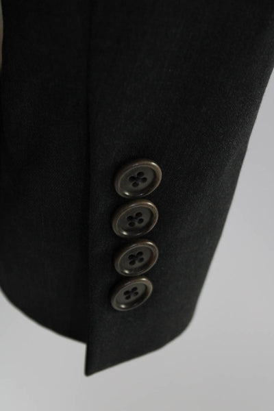 Brooks Brothers Mens Two Button Blazer Jacket Dark Gray Wool Size 40