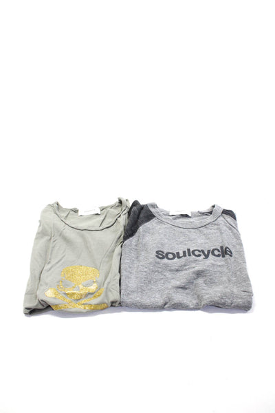 Soul Cycle Womens Short Sleeve Tee Shirts Gray Green Size Medium Lot 2