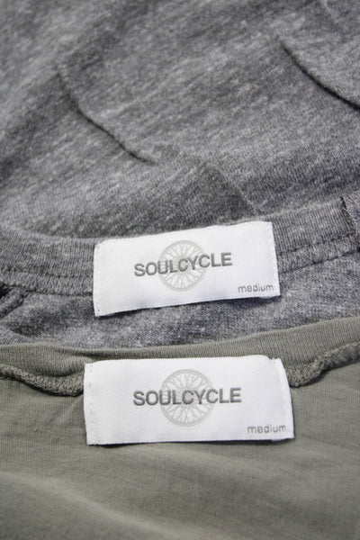 Soul Cycle Womens Short Sleeve Tee Shirts Gray Green Size Medium Lot 2