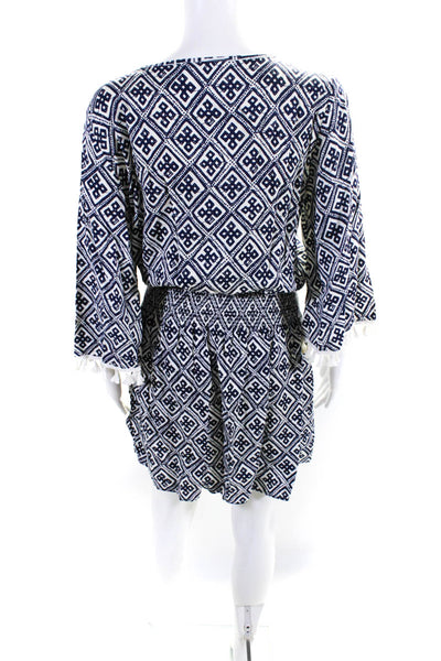 Jack by BB DAKOTA Womens Geometric Print Tassel Trim Blouson Dress White Size S