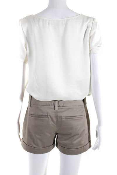 Hutch Calvin Klein Womens Silk Tee Shirt Top Shorts White Gray Size S 0 Lot 2