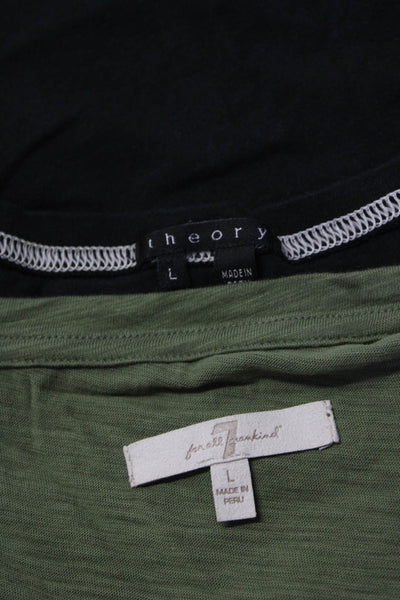 Theory For All Mankind Womens Short Sleeve Tee Shirts Black Green Large Lot 2