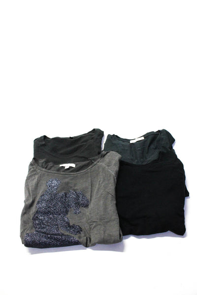 Zara Womens Short Sleeve Scoop Neck Tee Shirts Gray Black Medium Large Lot 4