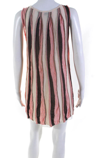 SF/ Z/ O Womens Striped Sleeveless Dress Pink Brown Size EUR 42