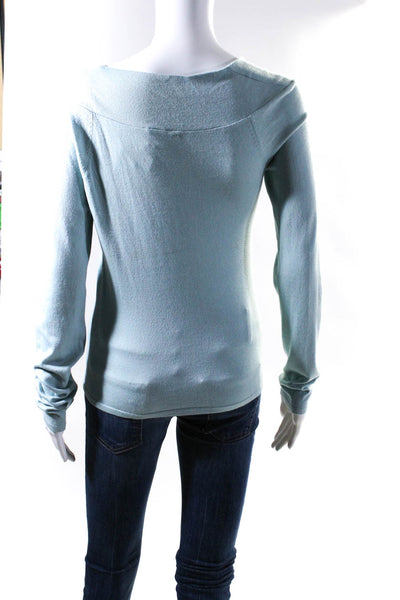 Moth Anthropologie Womens Asymmetrical Neckline Sweater Blue Size Medium