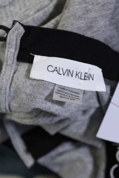 Calvin Klein Womens Cotton Ringer Short Sleeve Drawstring Romper Gray Size S