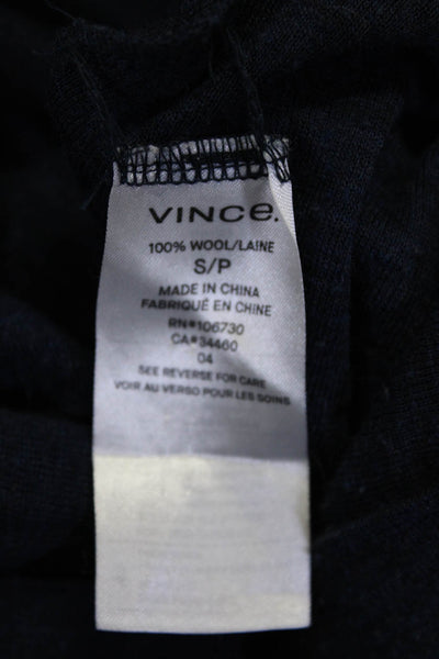 Vince Women's Wool Boat Neck Long Sleeve Pullover Sweater Blue Size S