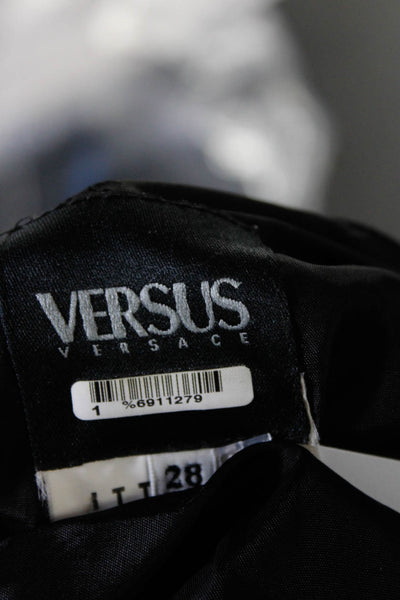 VERSUS by Versace Womens Black Full Zip Crew Neck Long Sleeve Jacket Size 28