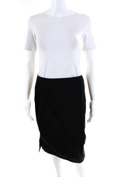 VERSUS by Versace Womens Black Zip Back Front Pockets Midi Mermaid Skirt Size 28