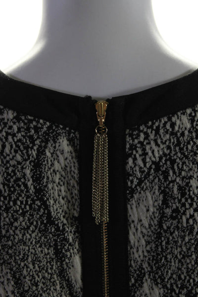 Rebecca Taylor Women's Animal Print Sleeveless A Line Mini Dress Black Size 4