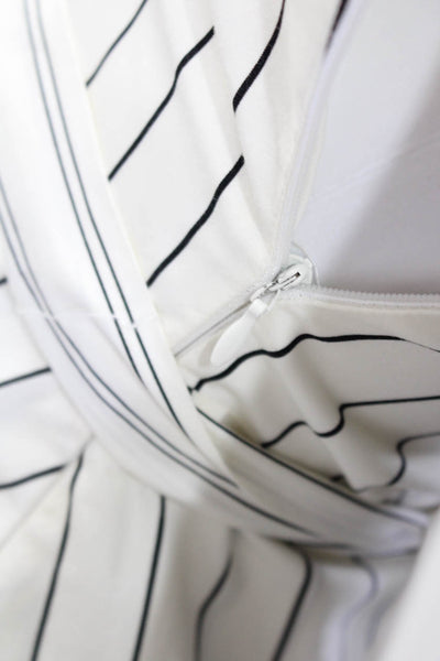 N/Nicholas Womens Striped Halter Top Asymmetrical Hem Dress White Black Size 2