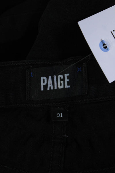 Paige Womens Cotton Mid-Rise Straight Leg Denim Jeans Black Size 31