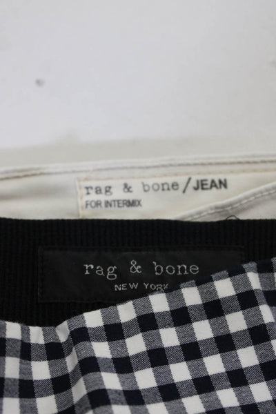 Rag & Bone Women's Checkered Pants Skinny Jeans Blue White Size 4 26 Lot 2