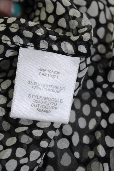 Equipment Femme Women's Silk Printed Sleeveless Collar Blouse Gray Size L