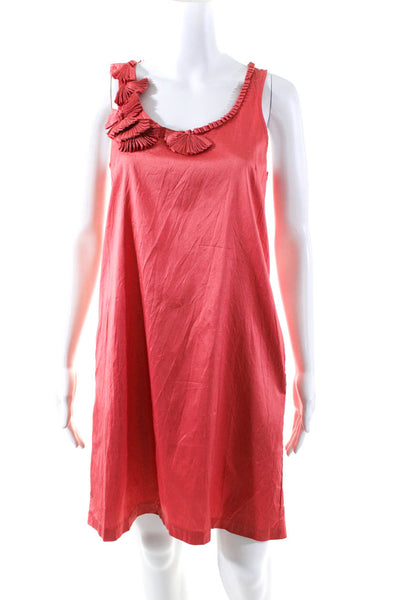 Calypso Saint Barth Women's Silk Scoop Neck Embellished Sheath Dress Pink Size S