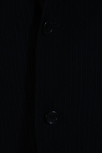 Michael Michael Kors Mens Wool Pinstripe Print Two Button Blazer Blue Size 40
