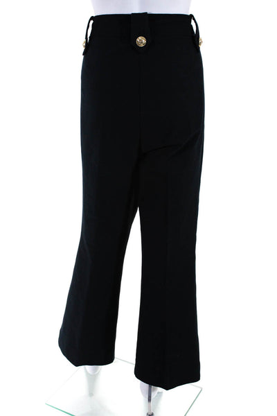 Derek Lam 10 Crosby Womens Navy High Rise Button Detail Pleated Pants Size 18