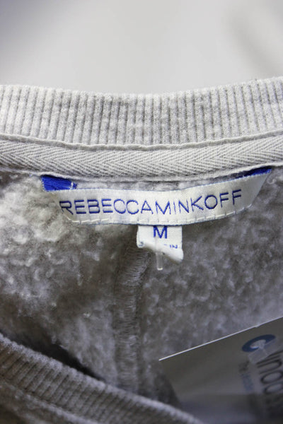 Rebecca Minkoff Womens Crew Neck On Tour Sweatshirt Gray Cotton Size Medium
