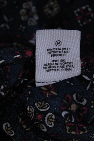 Derek Lam 10 Crosby Womens Printed Peplum Shirt Size 0 10441604