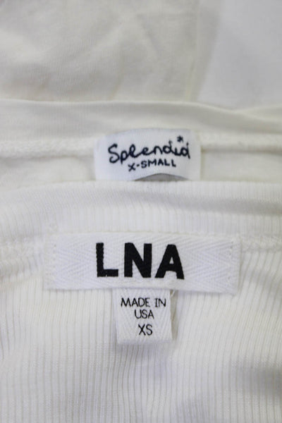 LNA Splendid Womens Tank Top Tees T-Shirts White Size XS Lot 2