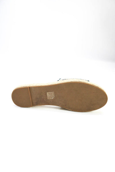 Botkier Women's Printed Woven Platform Slide Sandals Blue Size 8.5
