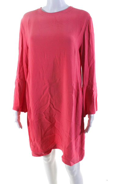 Stella McCartney Womens Back Zip 3/4 Sleeve Knee Length Shift Dress Pink IT 44