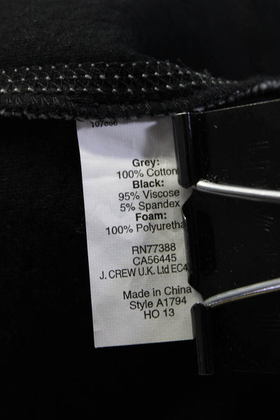 J Crew Womens Color Block Full Zip Two Pocket Sweatshirt Gray Black Size 00