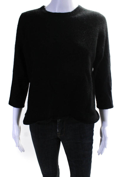 Saks Fifth Avenue Women's 3/4 Sleeve Crewneck Pullover Sweater Black Size S