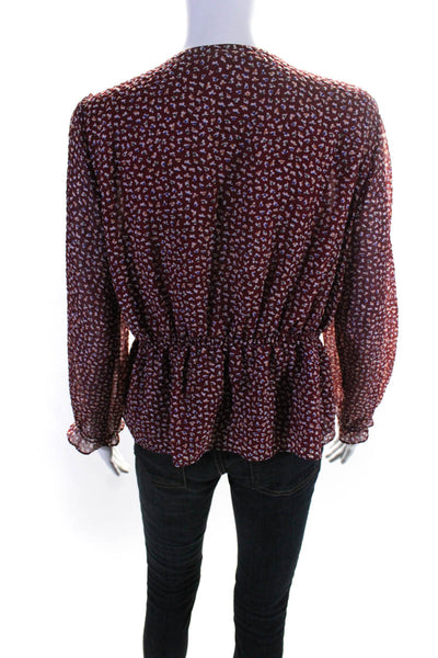 Madewell Women's Long Sleeve Button Front Blouse Red Size M