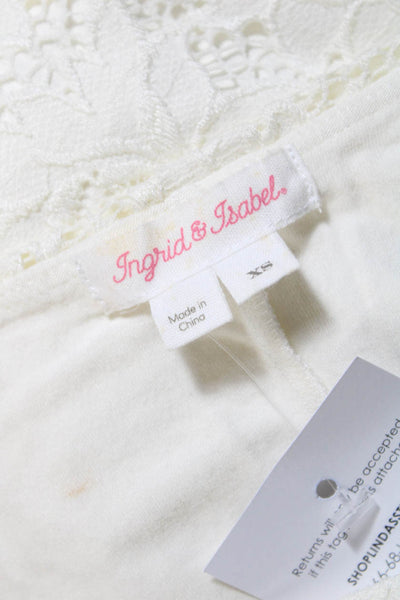 Ingrid & Isabel Women's Long Sleeve Floral Lace Sheath Dress White Size XS