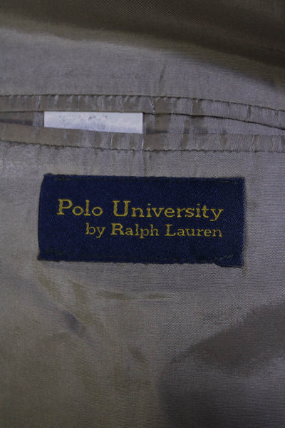 Polo University Club By Ralph Lauren Mens Three Button Jacket Brown Size 44L