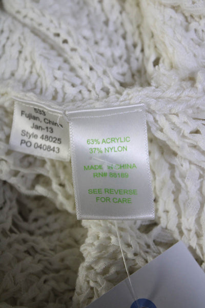 Lilly Pulitzer Womens Scoop Neck Open Knit Sweatshirt White Size XS/S