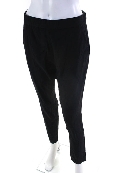 Scanlan Theodore Womens Elastic Waistband Silk Cropped Pants Black Size 4