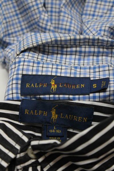 Polo Ralph Lauren Men's Long Sleeve Stripped Button Down Shirt Black L Lot 2