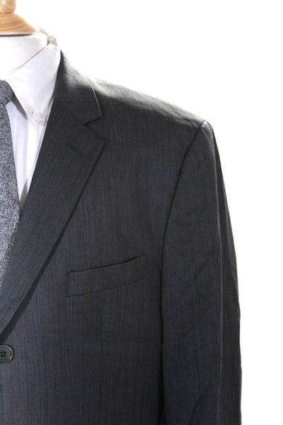 John Varvatos Star USA Mens Gray Wool Three Button Long Sleeve Blazer Size 46