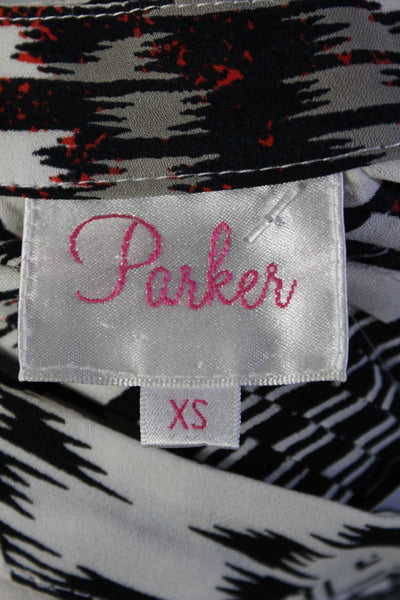 Parker Women's Sleeveless Button Down Abstract Print White Blouse Size XS