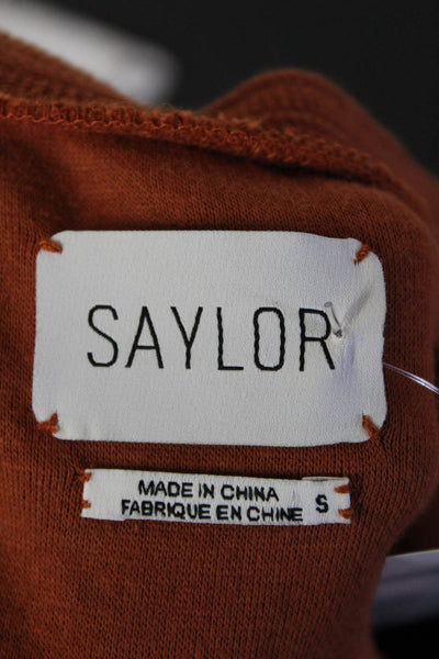 Saylor Women's Button Up Long Sleeve Sweater Cardigan Burnt Orange Size S