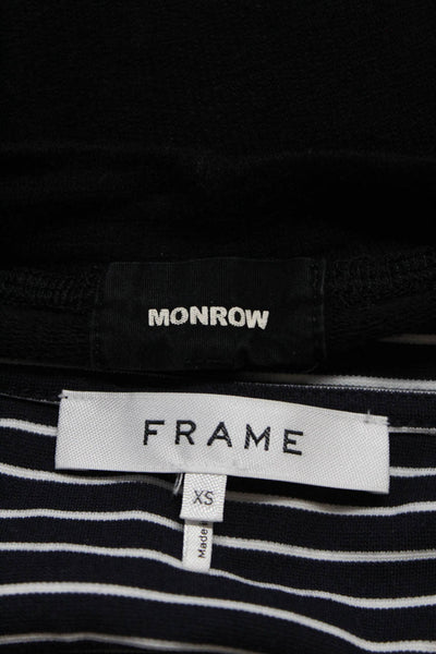 Frame Women's Crewneck Bell Sleeves Black White T-Shirt Size XS Lot 2