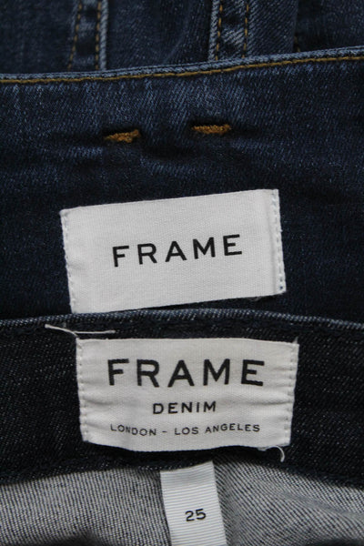 Frame Women's High Waist Dark Wash Five Pocket Skinny Jean Pant Size 26 Lot 2
