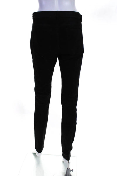 Vince Womens Zipper Fly High Rise Skinny Jeans Black Suede Size 6