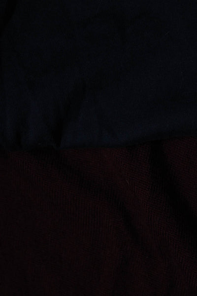Calvin Klein Womens Solid Cotton Merino Wool Long Sleeve Shirt Blue Size M Lot 2