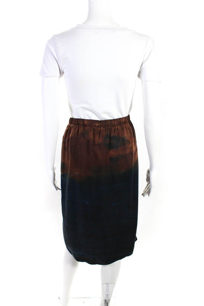Cloth & Stone Womens Tie Dye Print Skirt Brown Navy Blue Size Extra Small