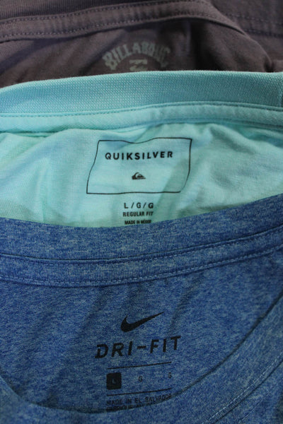 Quicksilver Men's Short Sleeve Graphic Crew Neck T-Shirt  Blue Size L Lot 3