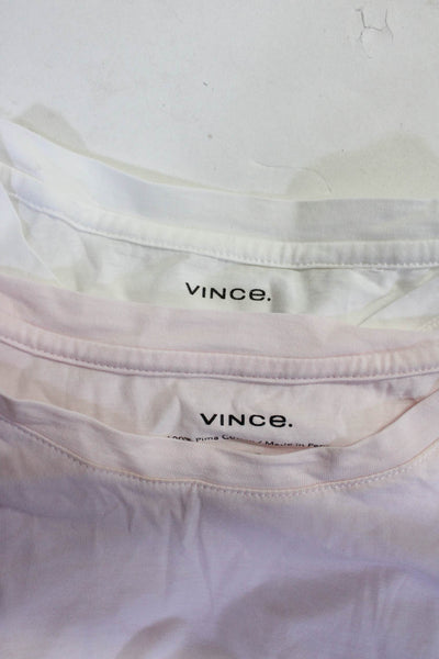 Vince Womens Cotton Short Sleeve Round Neck T-Shirts Pink Size XS 2XS Lot 2