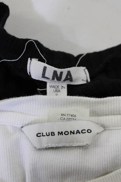 Club Monaco LNA Womens Cotton Short Sleeve Rib Top Dress White Size XS S Lot 2