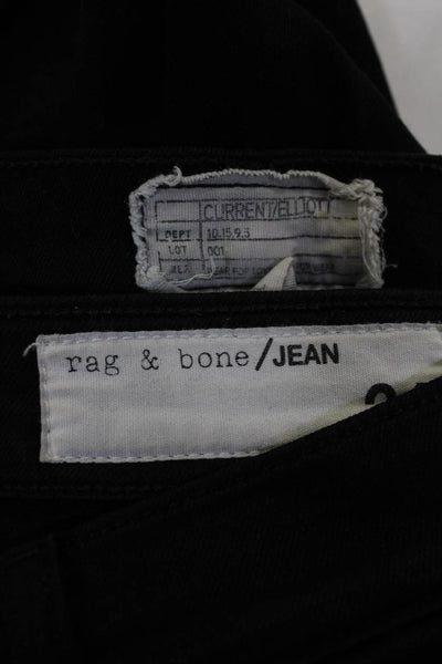 Rag & Bone Jean Current/Elliot Womens Denim Skinny Jeans Black Size 24 25 Lot 2