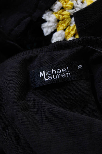 Michael Lauren Women's Short Sleeve Crochet Trim Midi Dress Gray Size XS