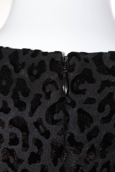 Elie Tahari Women's V-Neck Long Sleeves Black Animal Print  Size 8